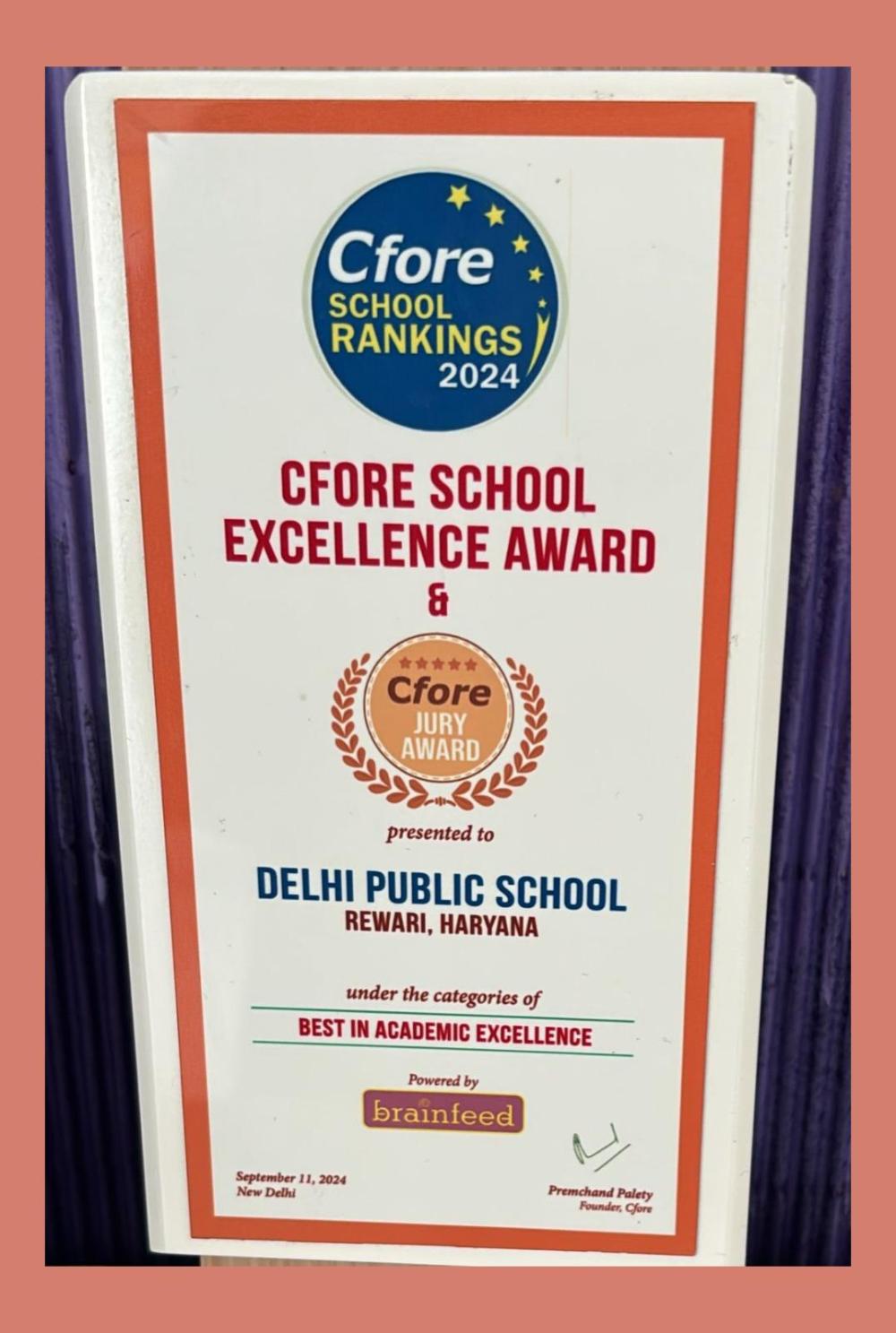 Cfore School Excellence Award 2024 & Cfore Jury Award – Best in Academic Excellence